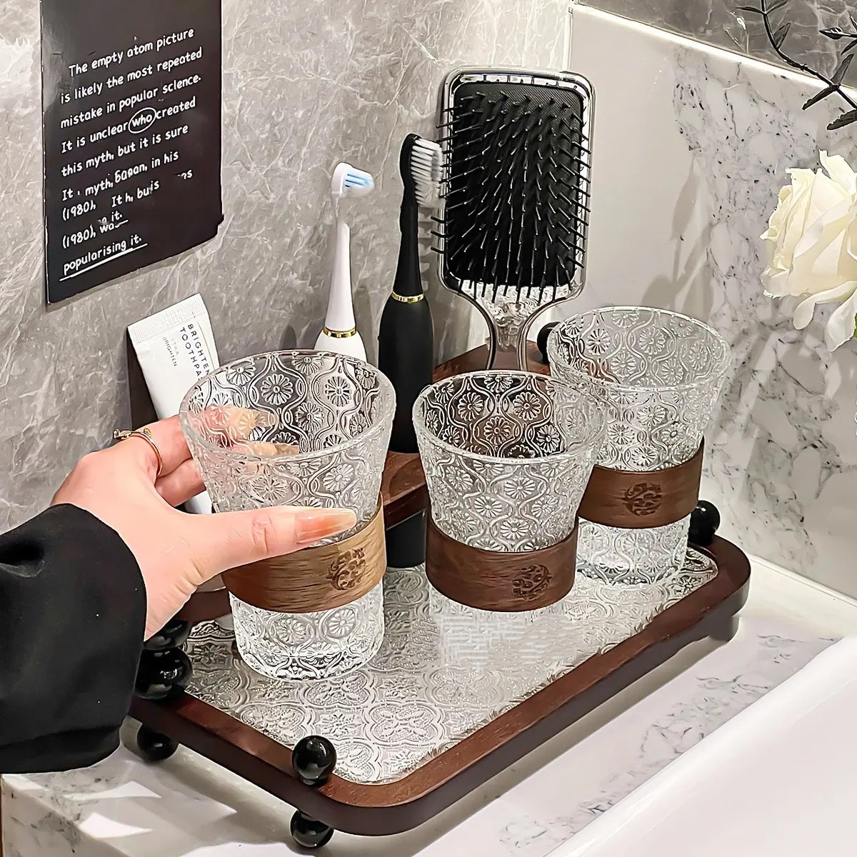 Light-luxury Toothbrush Holder Household Bathroom Shelf