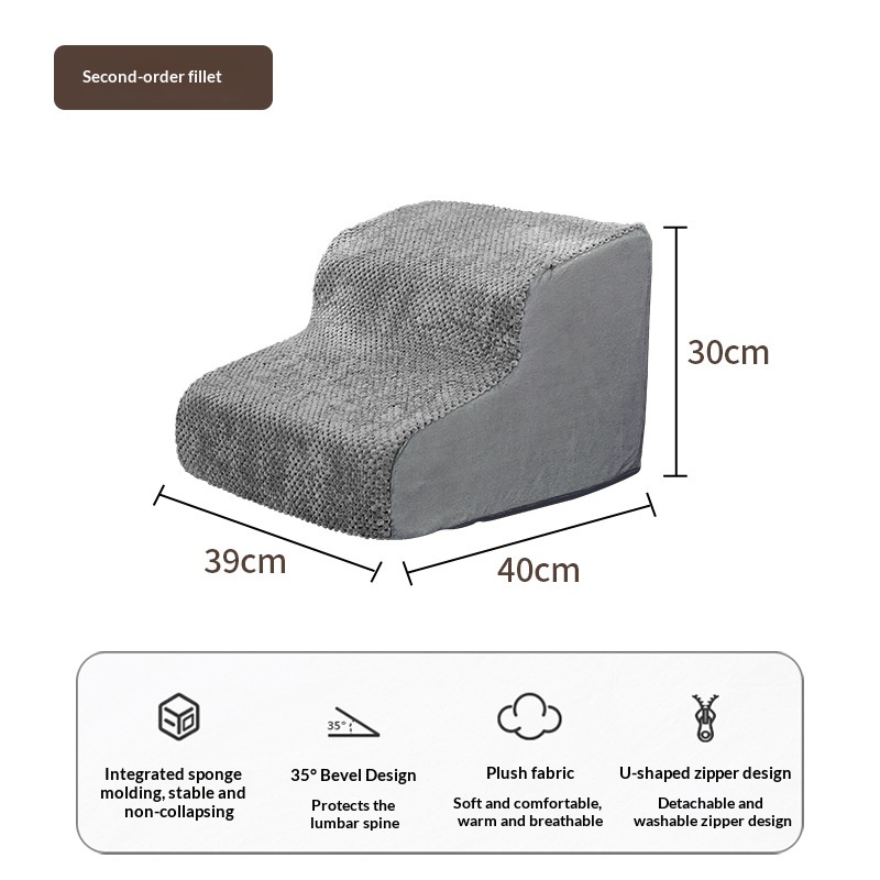 Pet Climbing Steps Equipped With A Removable And Washable Non-slip Sponge Pad - Pet Climbing Steps Equipped With A Removable And Washable Non-slip Sponge Pad Rounded Corners  2th Floor Pet Ladder