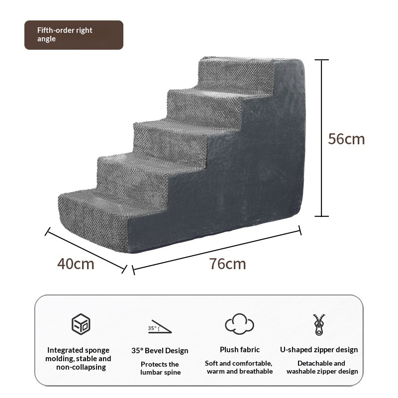 Pet Climbing Steps Equipped With A Removable And Washable Non-slip Sponge Pad - Pet Climbing Steps Equipped With A Removable And Washable Non-slip Sponge Pad Directly 5th Floor Pet Ladder