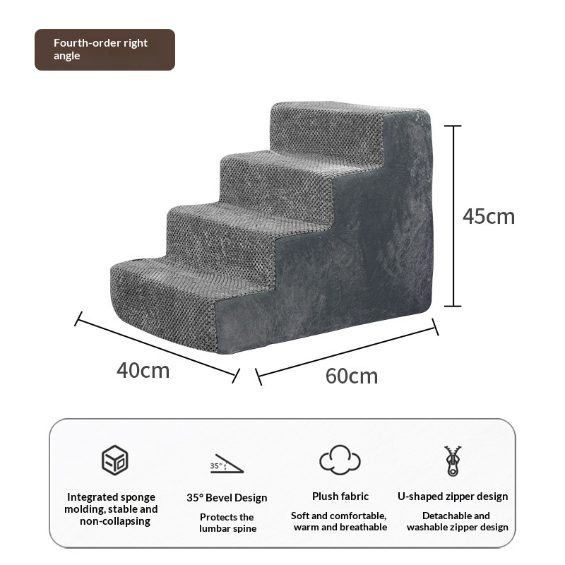 Pet Climbing Steps Equipped With A Removable And Washable Non-slip Sponge Pad - Pet Climbing Steps Equipped With A Removable And Washable Non-slip Sponge Pad Directly  4th Floor Pet Ladder