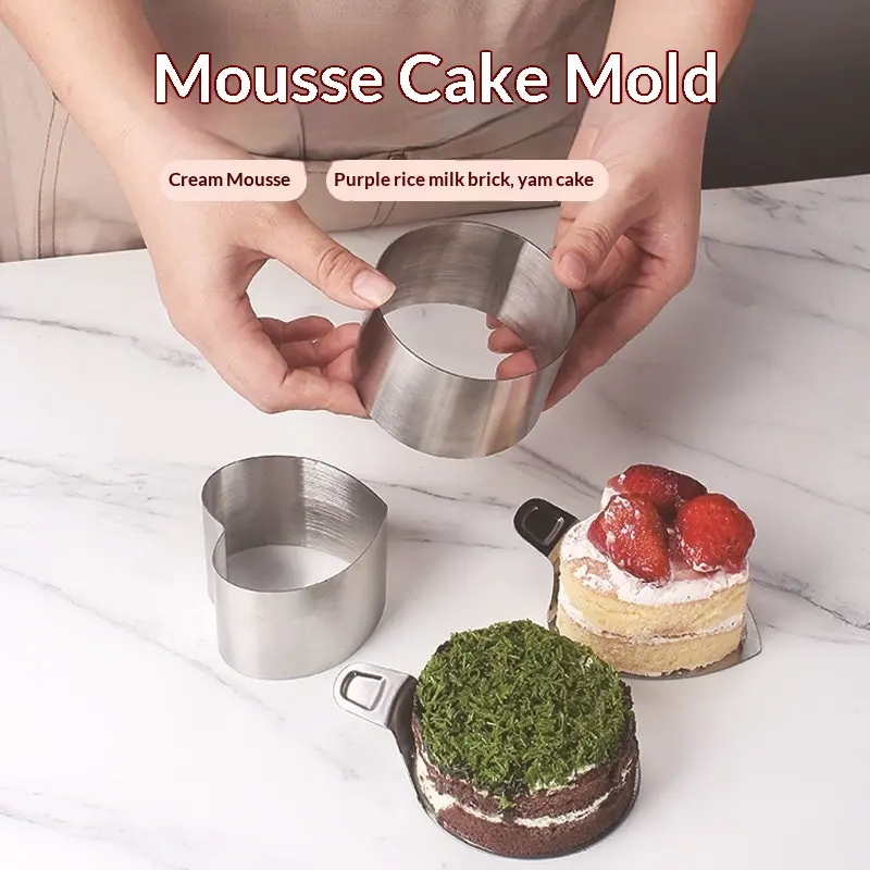 Heart-shaped And Round Seamless Stainless Steel Cake