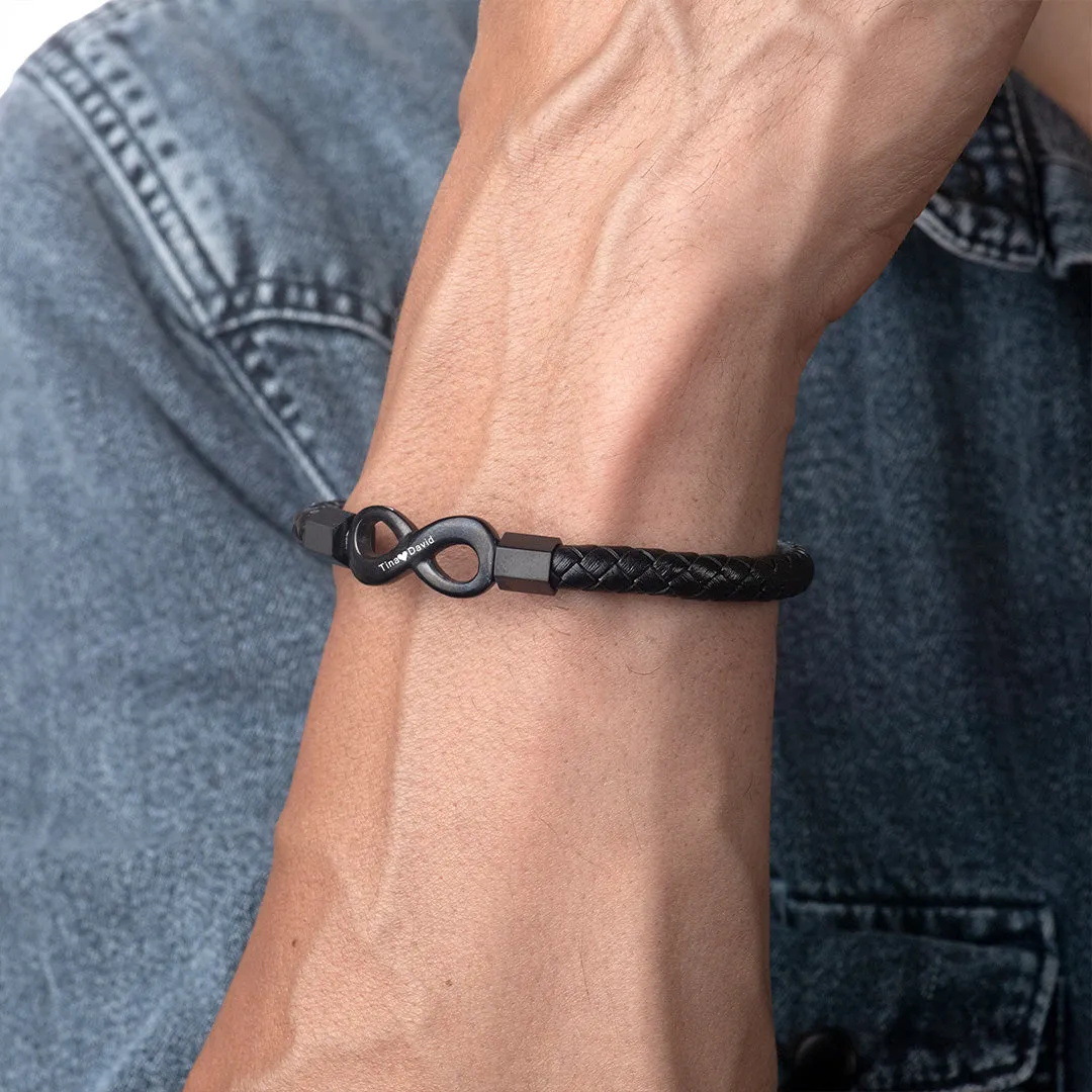 8-character Leather Bracelet Is Simple And Retro