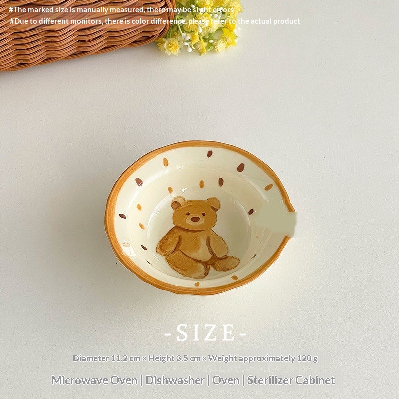 Cute Breakfast Plate And Single-serving Bowl Set Underglaze