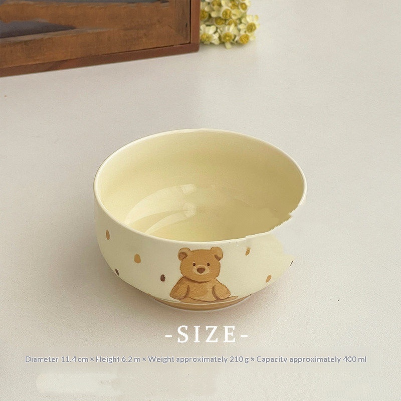 Cute Breakfast Plate And Single-serving Bowl Set Underglaze