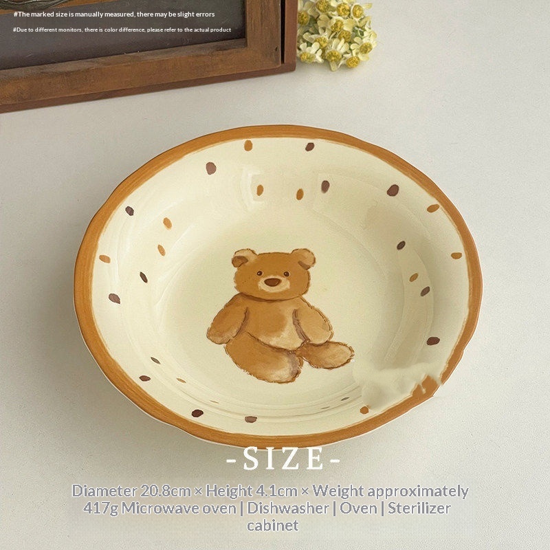 Cute Breakfast Plate And Single-serving Bowl Set Underglaze