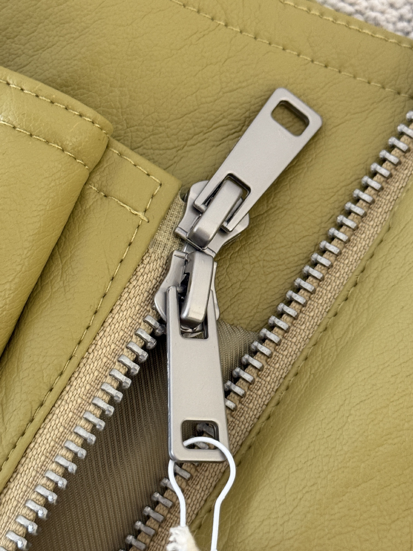 Turn-down Collar Zipper Ginger-yellow Leather Jacket