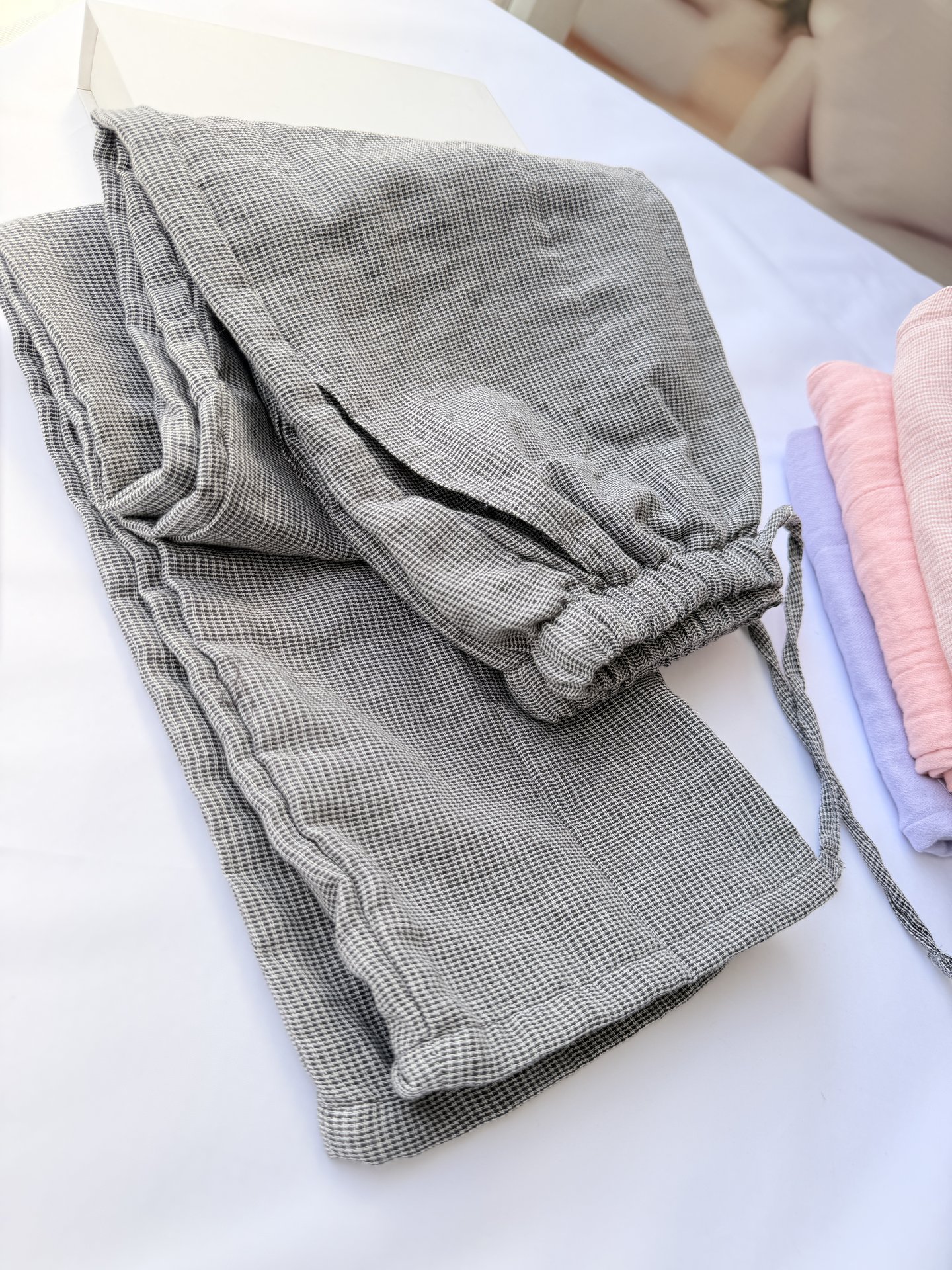Loose-fitting Cotton Gauze House Pants For Wearing Outdoors