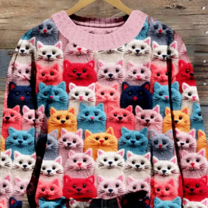 Womens Halloween 3D Digital-Print Sweatshirt