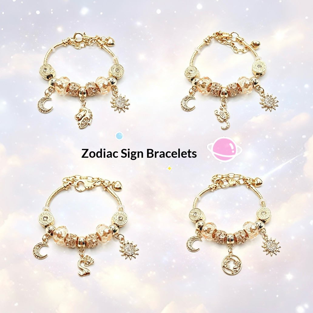Golden Twelve Zodiac Sign Bracelet
