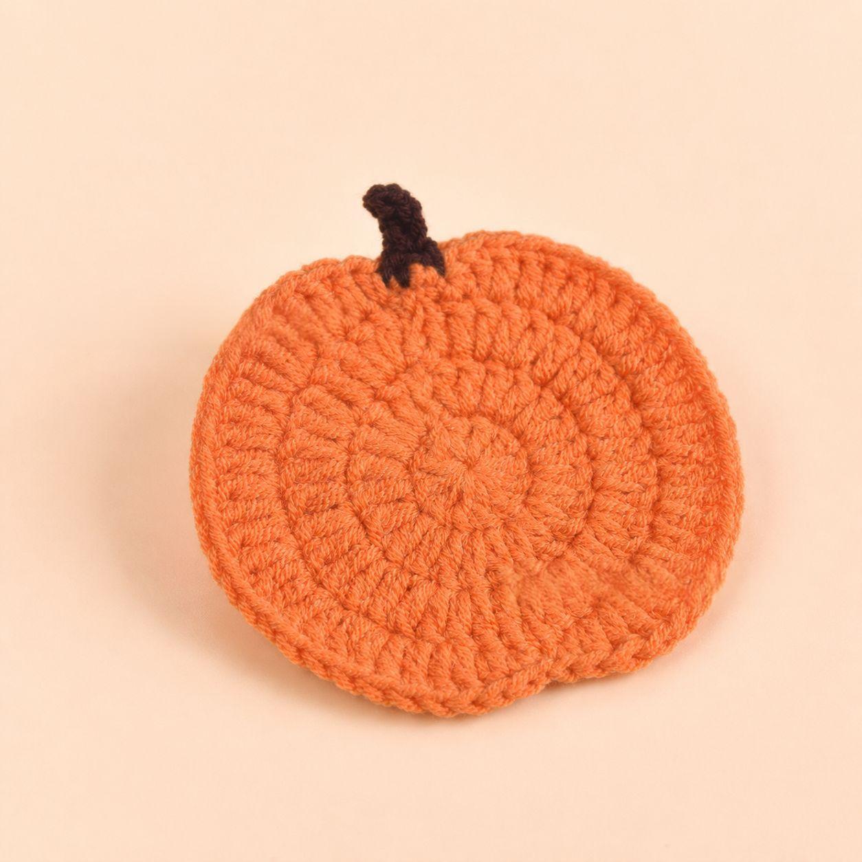 Hand-Crocheted Halloween Pumpkin Coaster