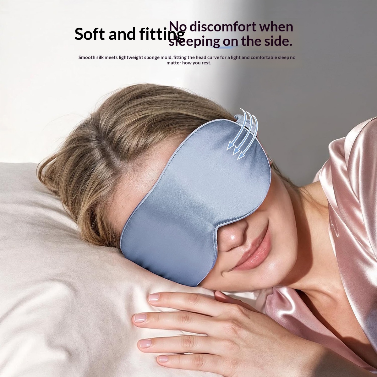 Silk 3D Nose Bridge Light-Blocking Sleep Eye Mask