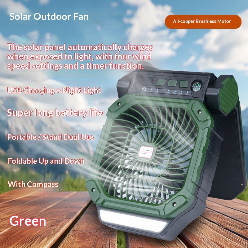 Solar-powered Outdoor Fan Camping Fan
