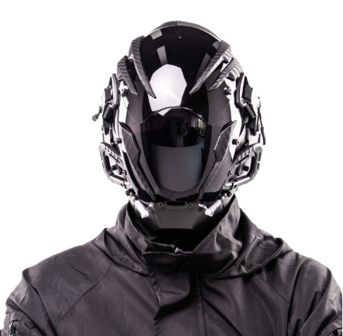 Robot Gloeiend Masker Cosplay Hoofddeksel Zwart