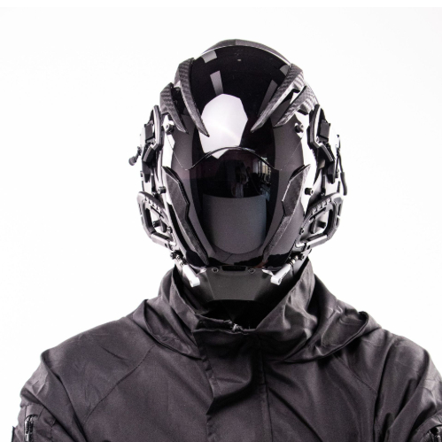 Robot Gloeiend Masker Cosplay Hoofddeksel Zwart