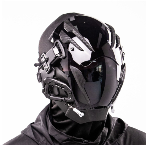 Robot Gloeiend Masker Cosplay Hoofddeksel Zwart