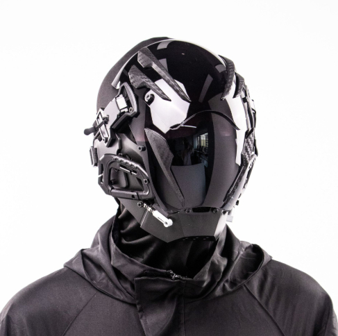 Robot Gloeiend Masker Cosplay Hoofddeksel Zwart