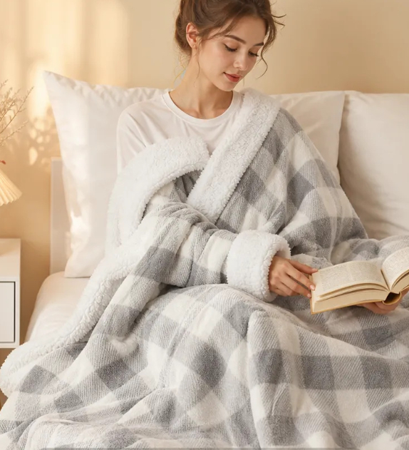 Wearable Electric Blanket With Sleeves And Foot Cover