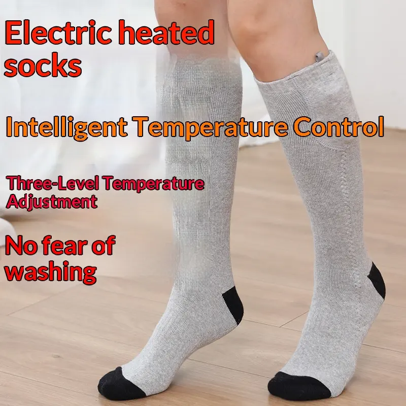 Womens Electric-Heated Winter Thigh-High Socks