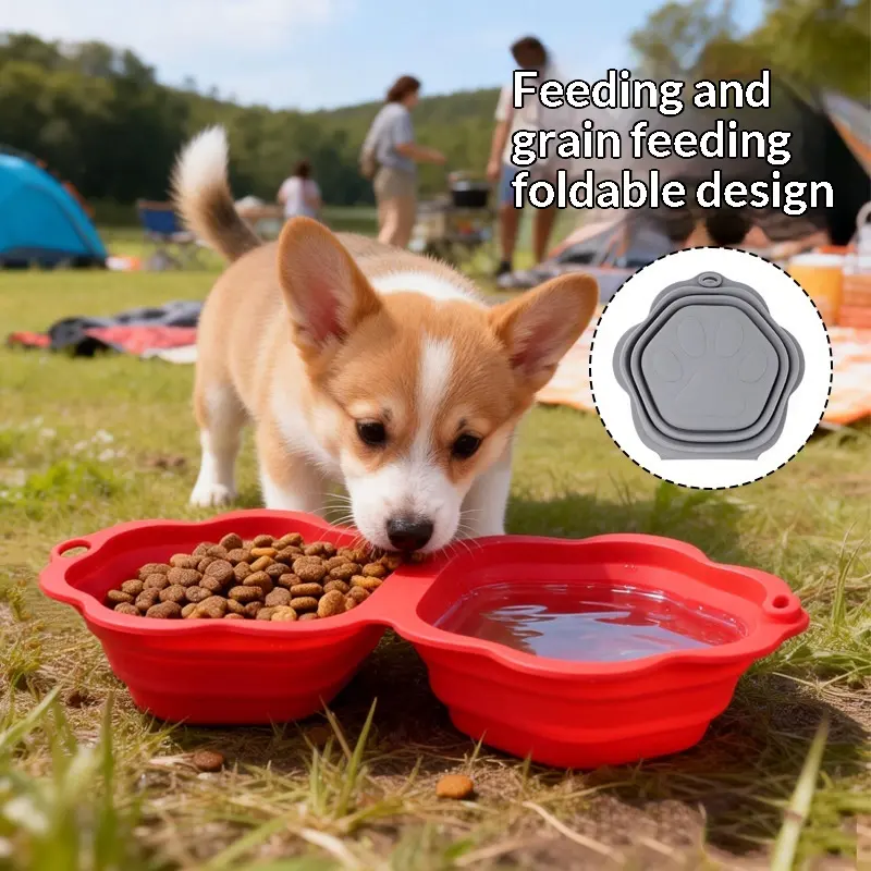 Foldable Silicone Dog Food Bowl