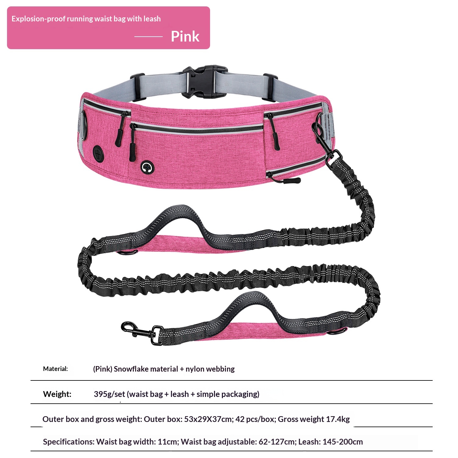 Reflective Multifunctional Retractable Pet Leash