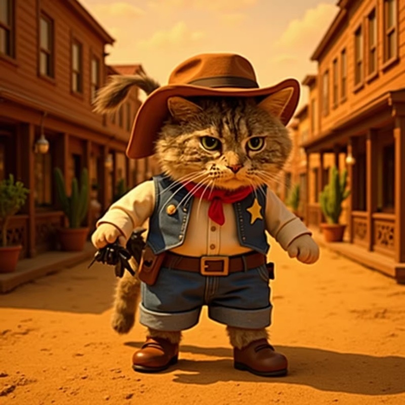 Cat Clothes Western Cowboy Funny Outfit