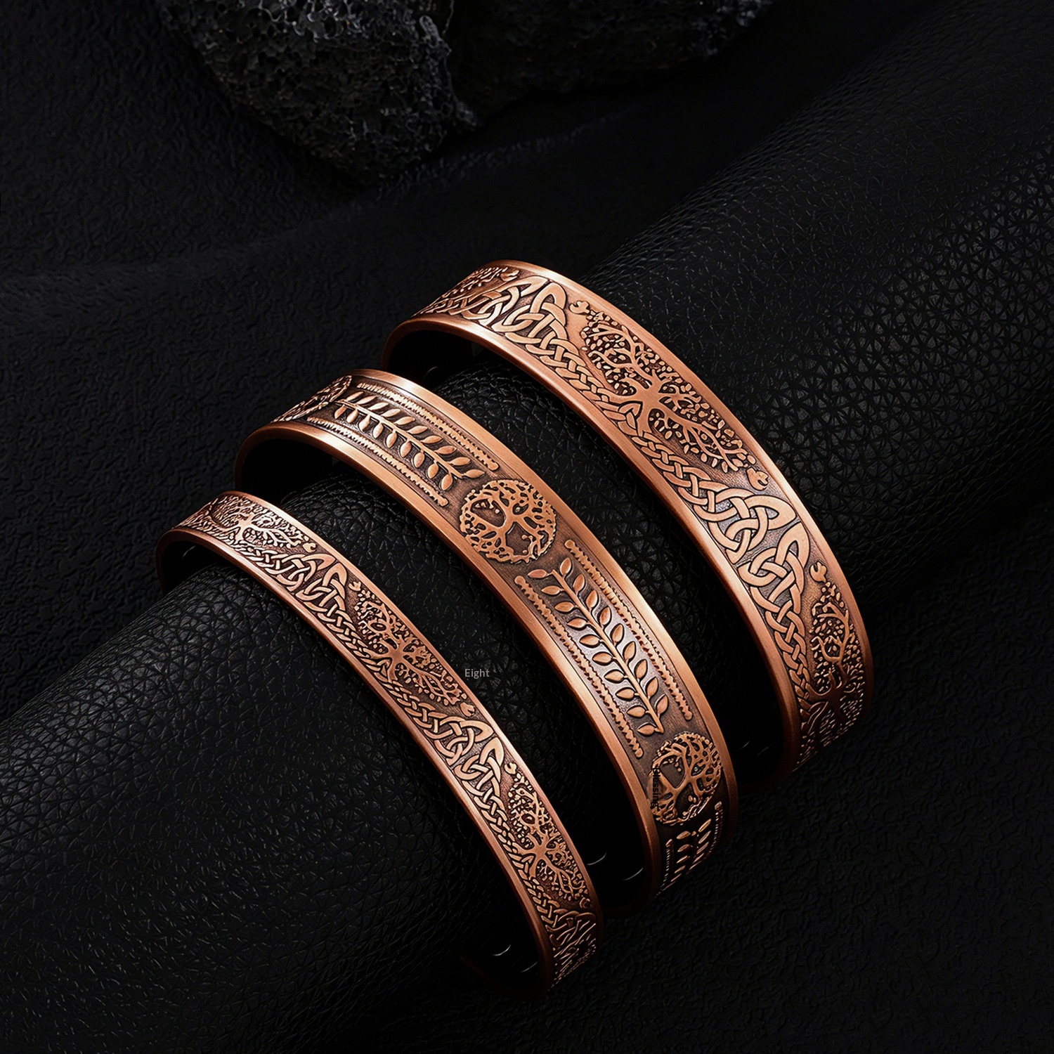 Magnetic Bracelet Vintage Red Copper Open Design