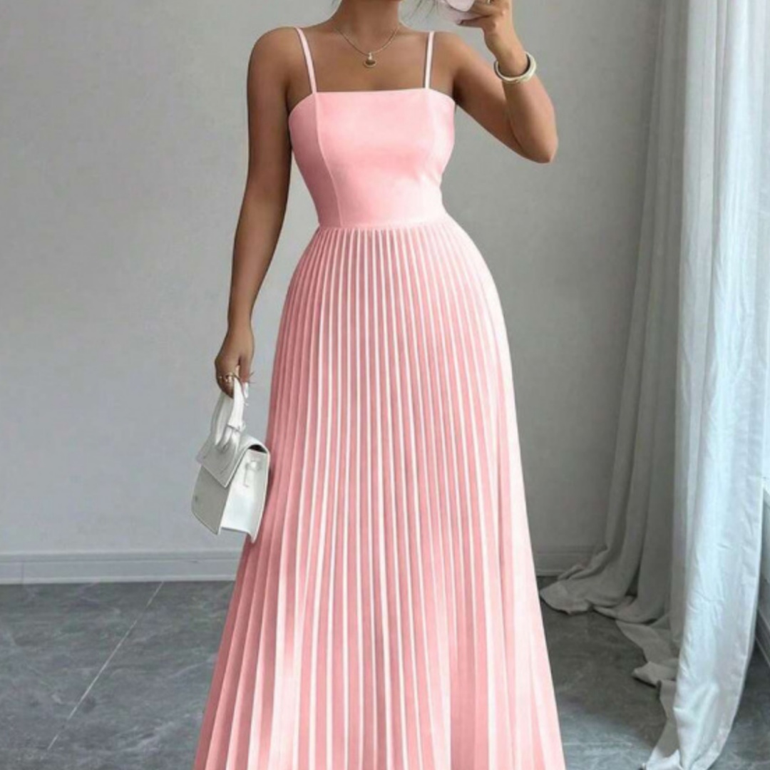 Elegant Waist-cinching Elongating Strap Dress