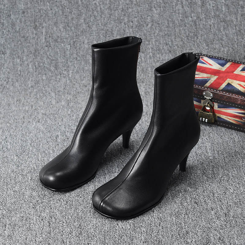 Women's Versatile Soft Leather Square-toe Ankle Boots