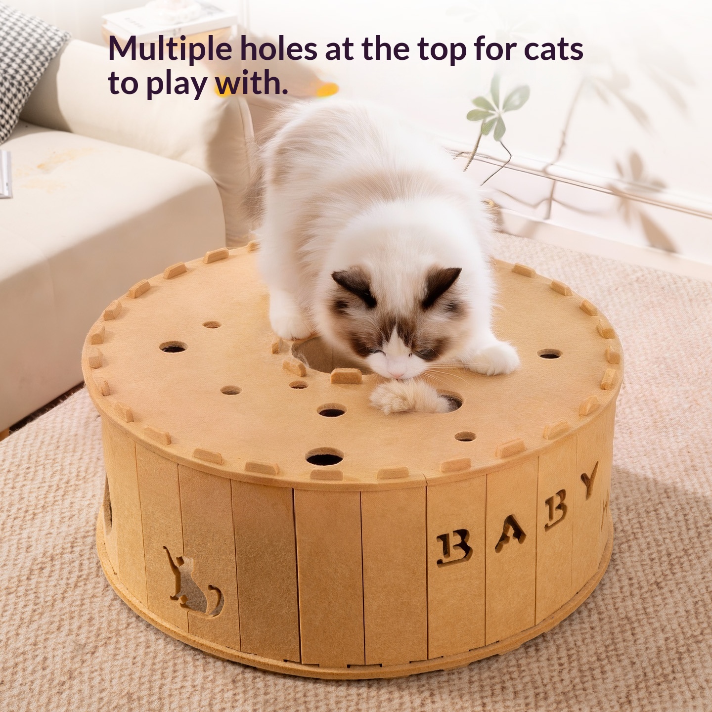 Four-Season Universal Winter-Warm Felt Tunnel Bed Cat Toy