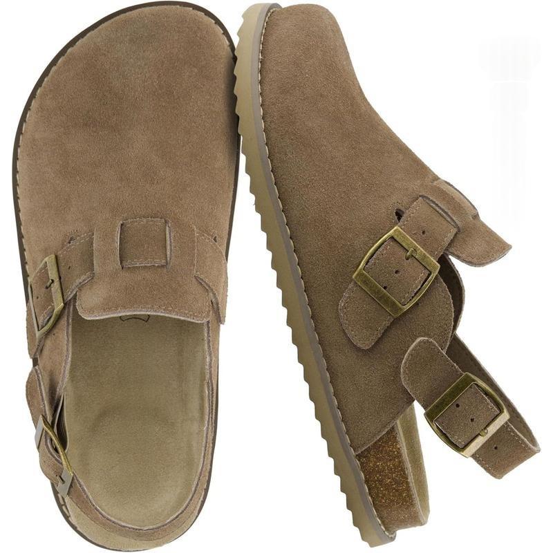 Womens Suede Buckle Mules Shoes 4