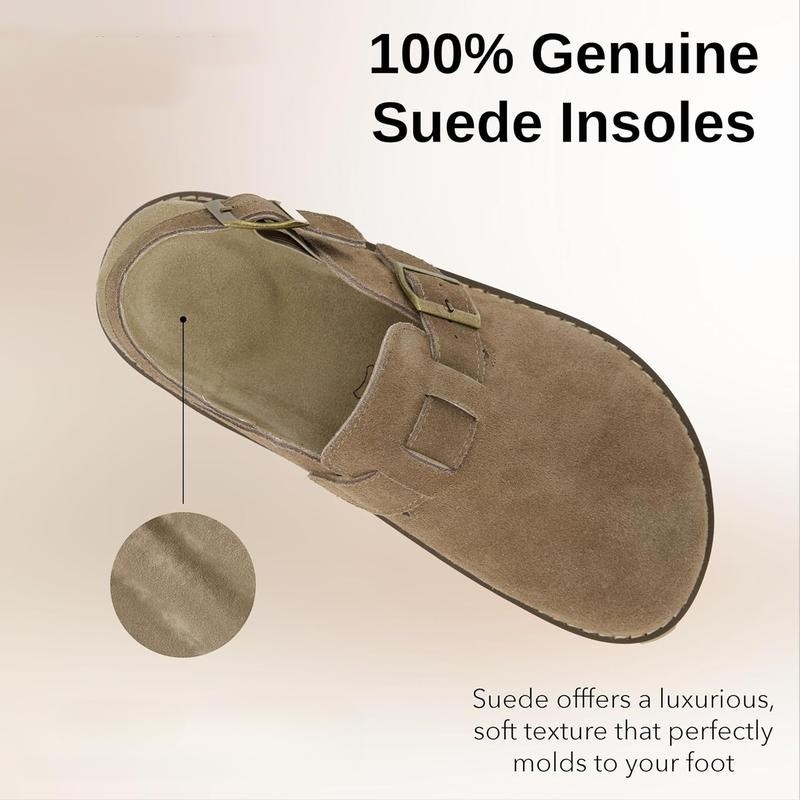 Womens Suede Buckle Mules Shoes 2