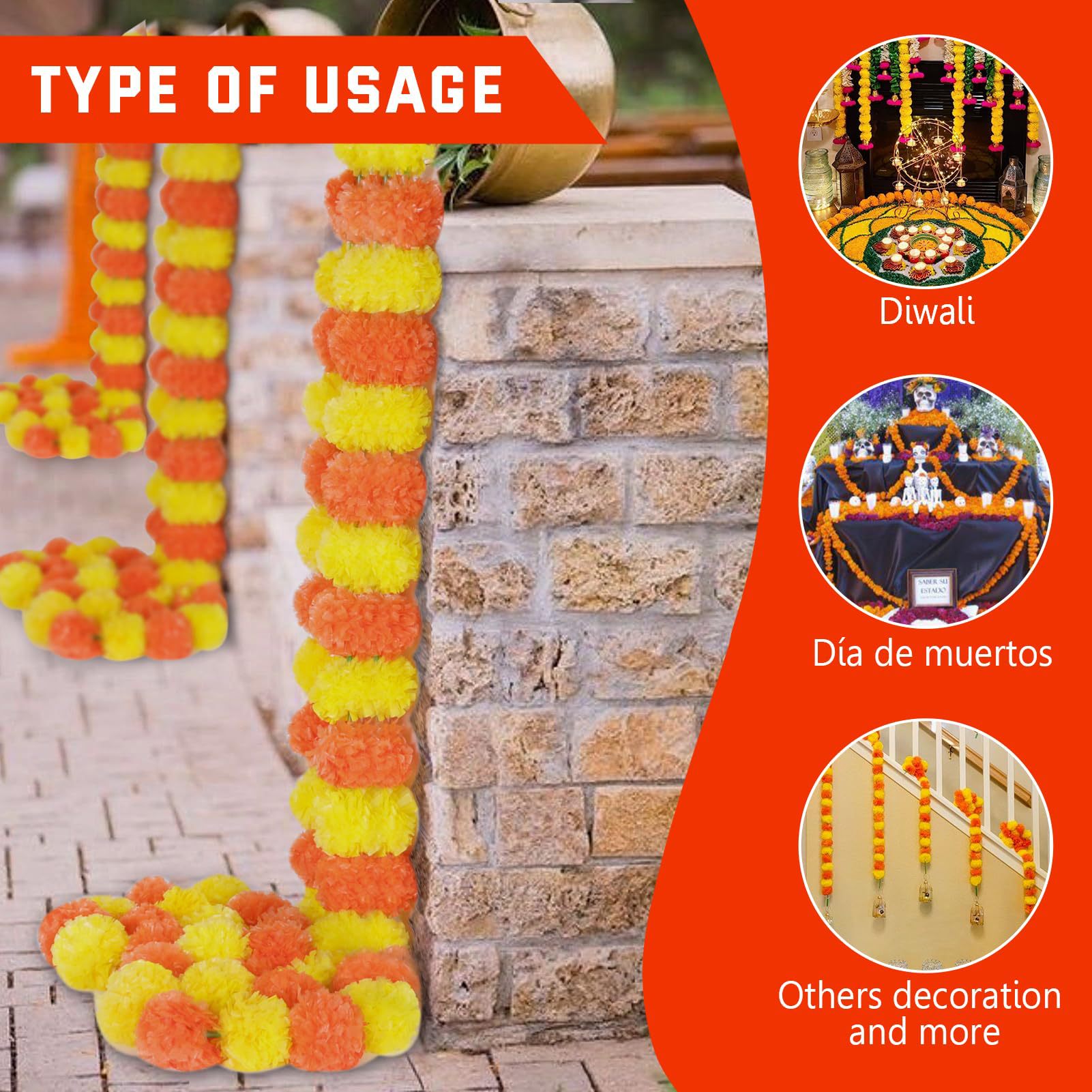Day Of The Dead Halloween Marigold Wreath Garland everydayshopit media