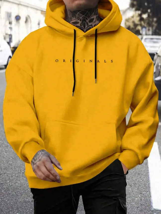Letter Printed European And American Plus Velvet Hooded Sweater