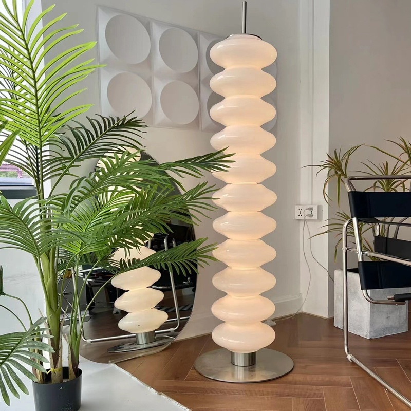 Nordic Cream Gourd Floor Lamp French-Style Ambient Light For Living Rooms