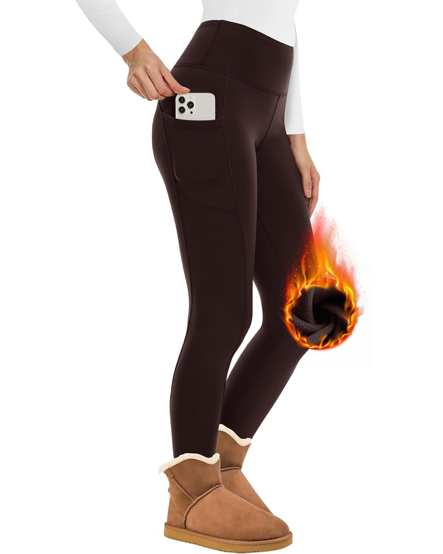 High Waist Velvet Padded Leggings, picture 3 of 8