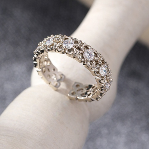 Womens Heavily Embellished Hollow Ring