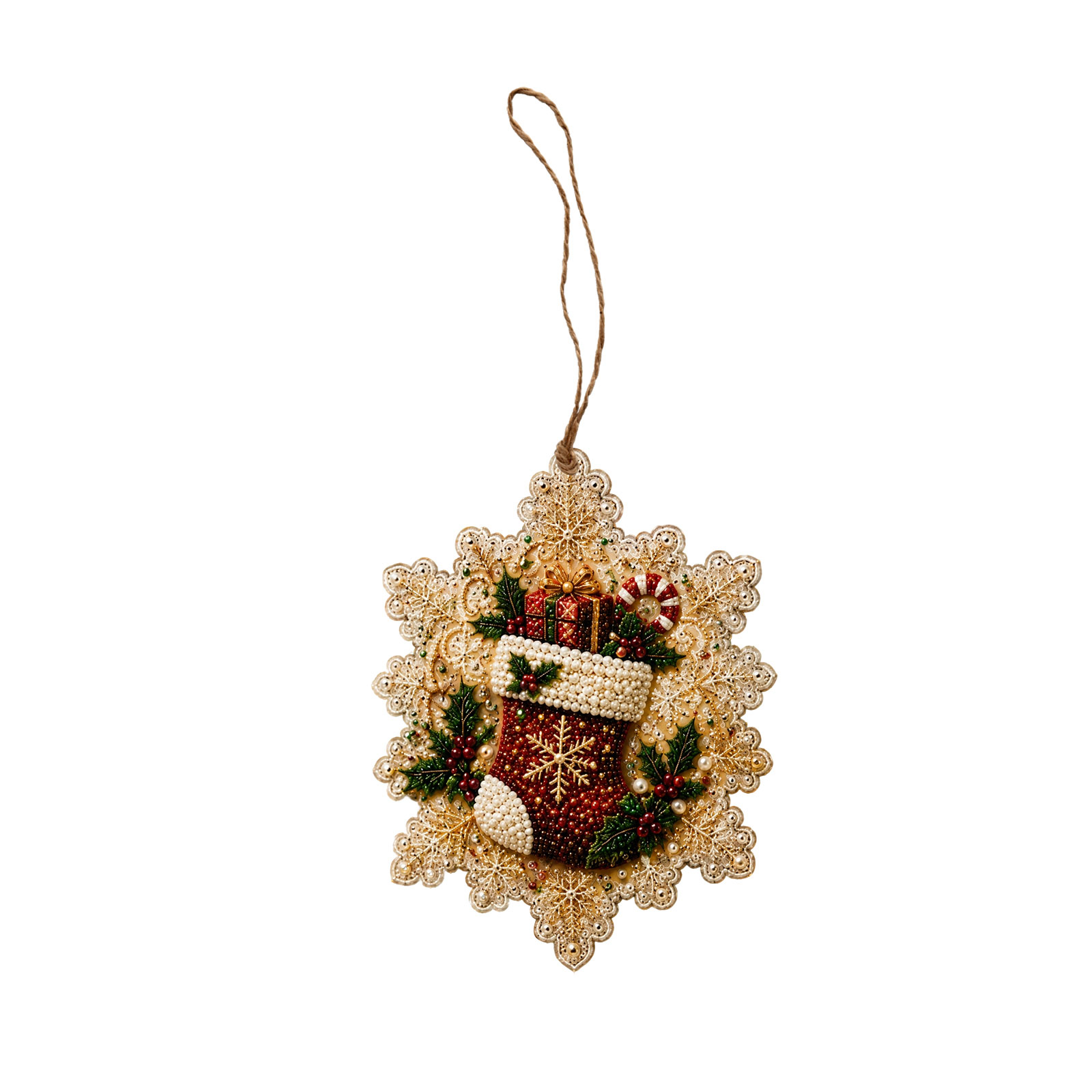DIY Christmas Pearl Diamond Pendant