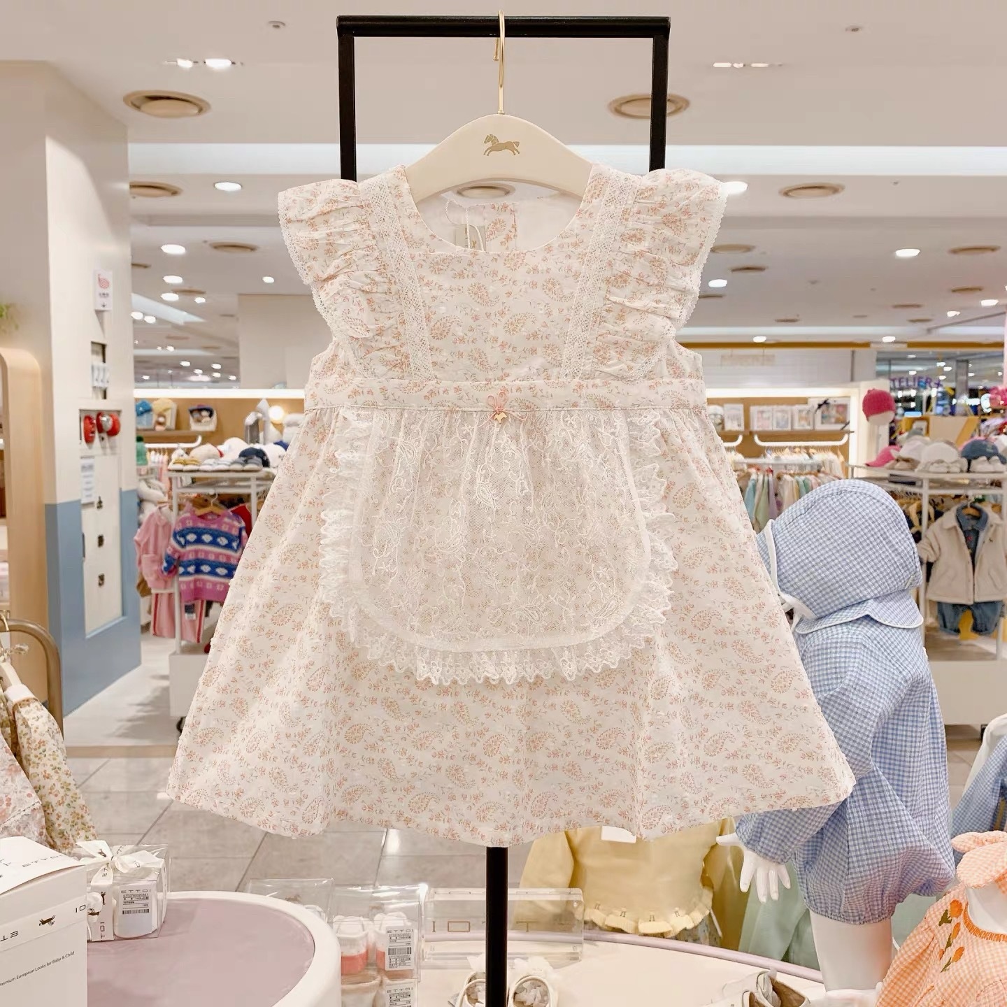 Girls Solid-Color Tulle Lace Dress