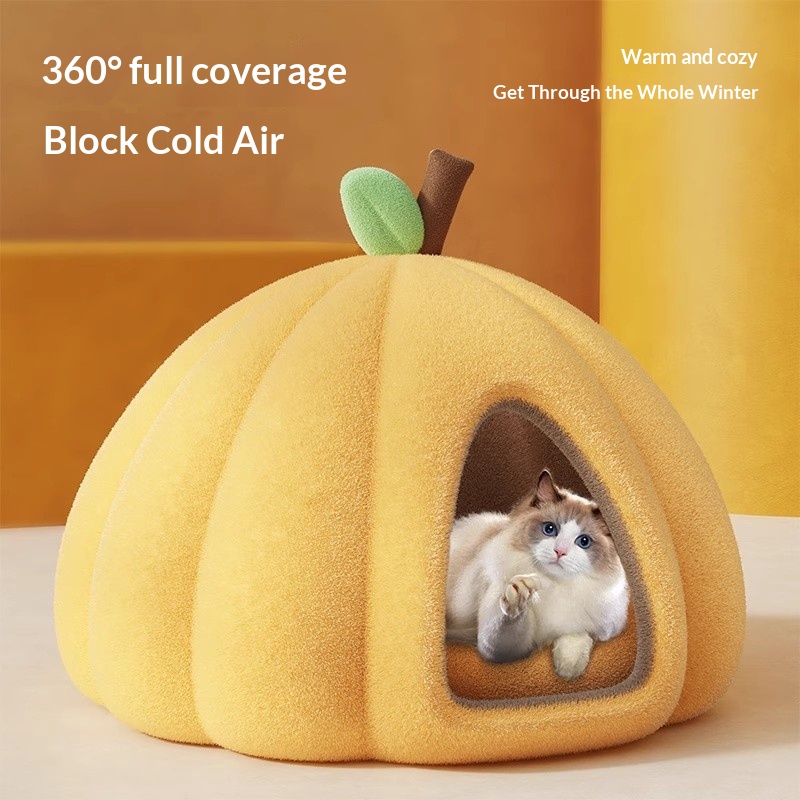 Winter Warm Enclosed Cat Bed
