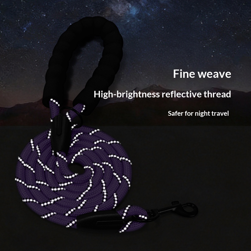 Thickened Reflective Dog Leash - Durable Nylon Pet Walking Lead for Medium Large Dogs