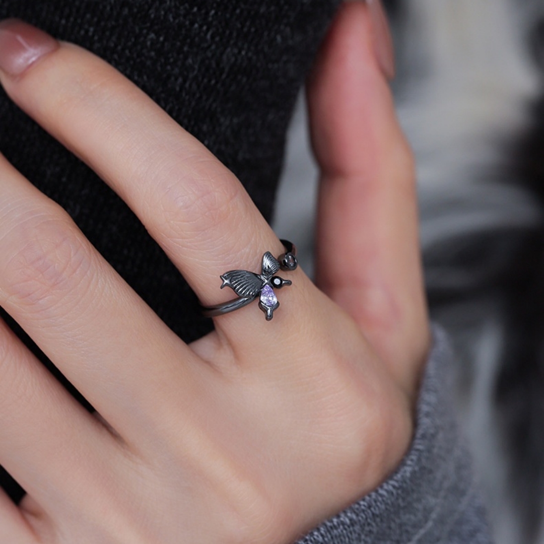 Dark-style Butterfly Open Ring Womens Design