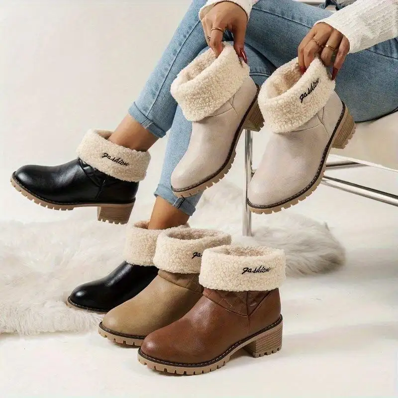 Womens Plus-size Snow Boots Warm And Cozy