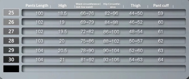 Size chart