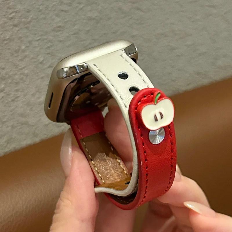 Cartoon-style Fashionable Leather Watch Strap With Double Studs