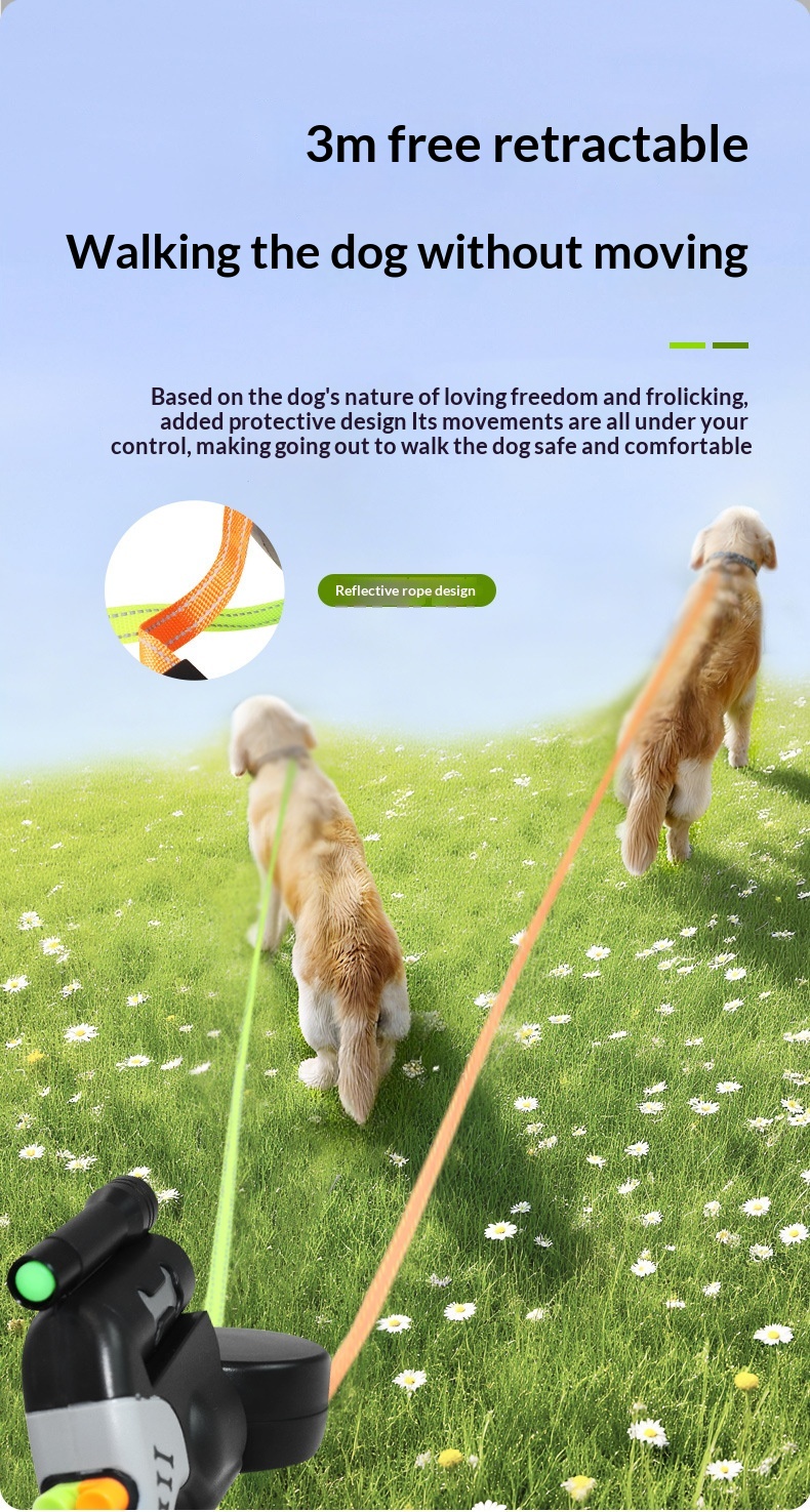 Anti-tangle Dog Leash Automatic Retractable Lead detail photo 7