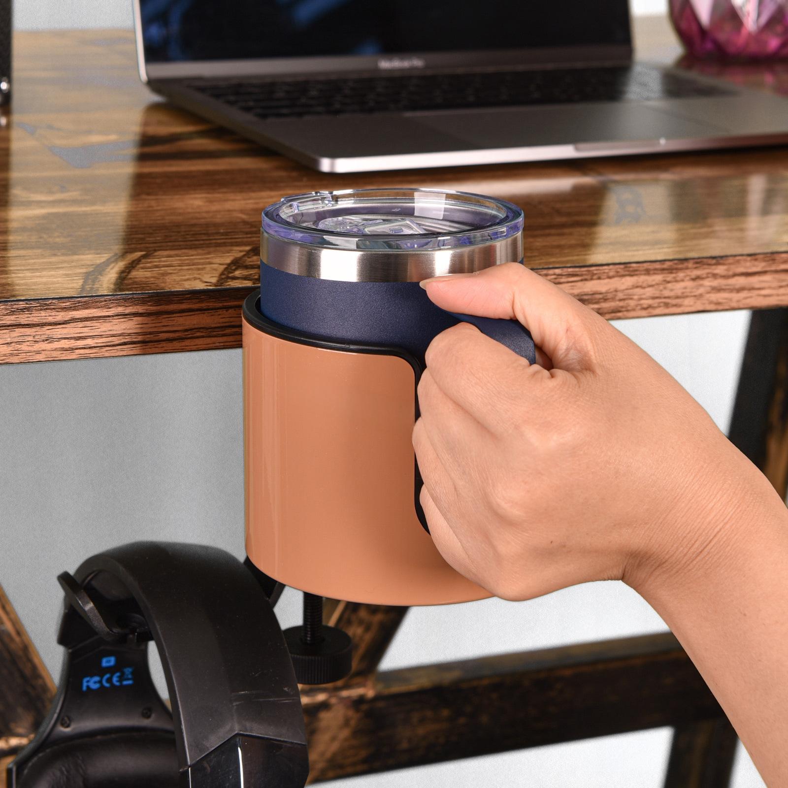 Metal Headphone Stand Rotating Multi-functional Drill-free Desk-side Cup Holder
