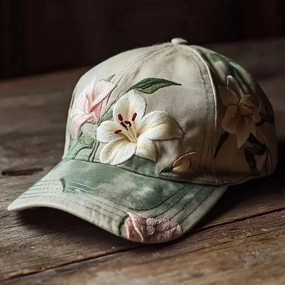 Printed Cap Peaked Cap Womens Korean-Style Printed Baseball Cap