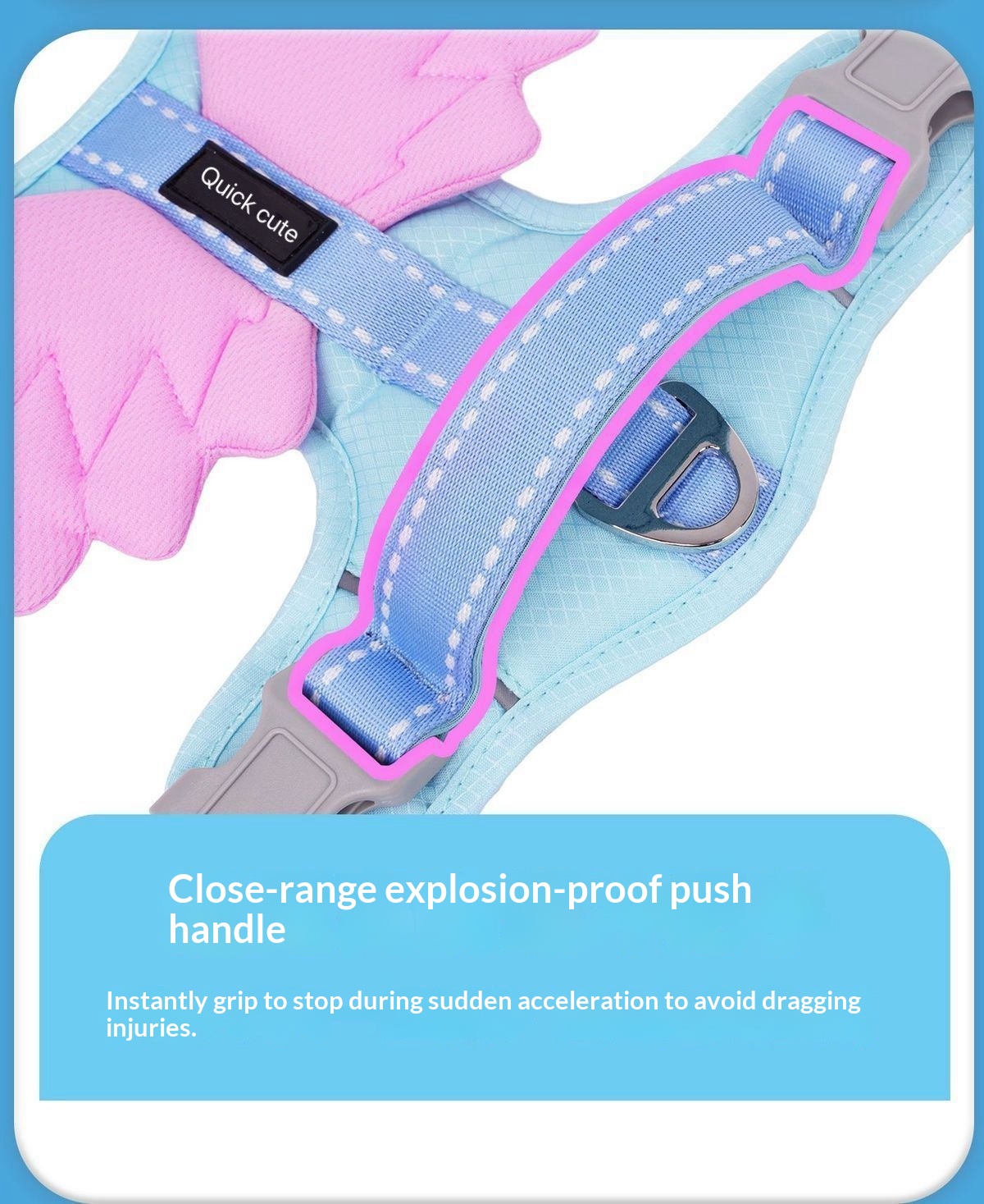 Universal Outdoor Dog Harness With 3D Angel Wings And Leash detail photo 10