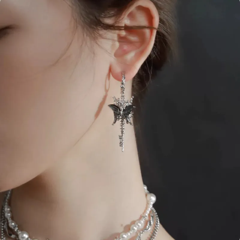 Butterfly Tassel Earrings With 925 Silver Hooks