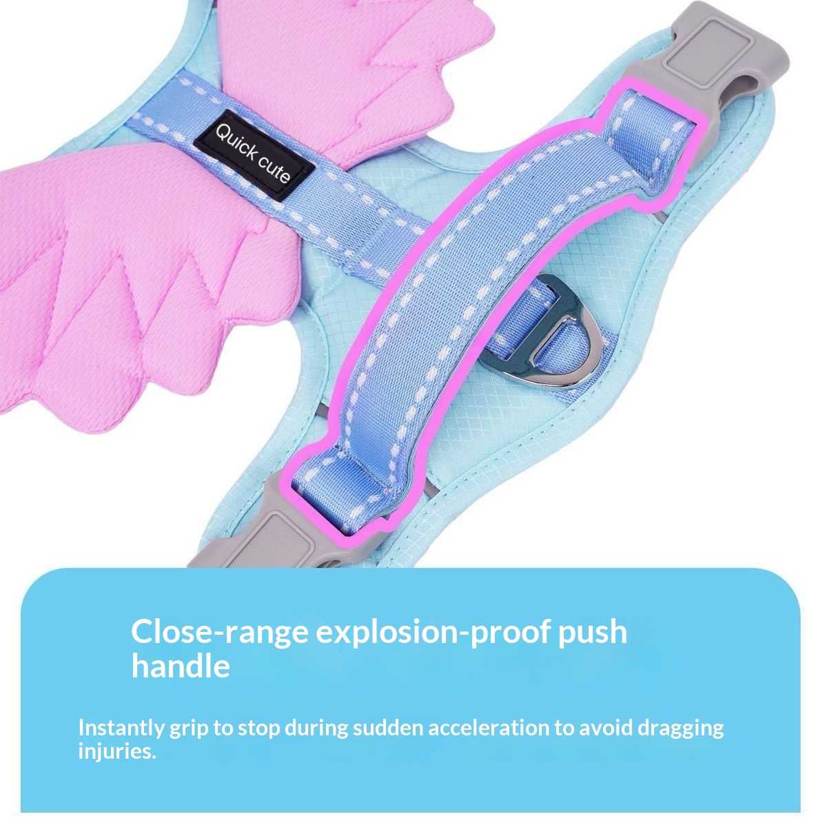 Universal Outdoor Dog Harness With 3D Angel Wings And Leash detail photo 12